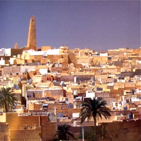 Buidlings, minaret and architecture of Ghardaia